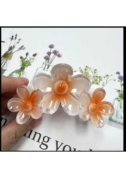 Lotus Çiçek Şekilli Lüks Mandal Toka 11 cm