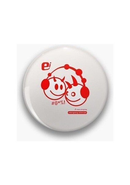 Kırmızı Y2K Temalı Ei Kulaklık Grunge Stil Rozet