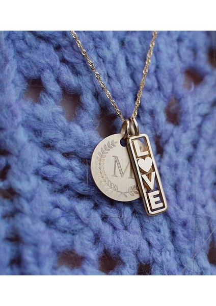 Gümüş Kişiye Özel Love Bar Kolye