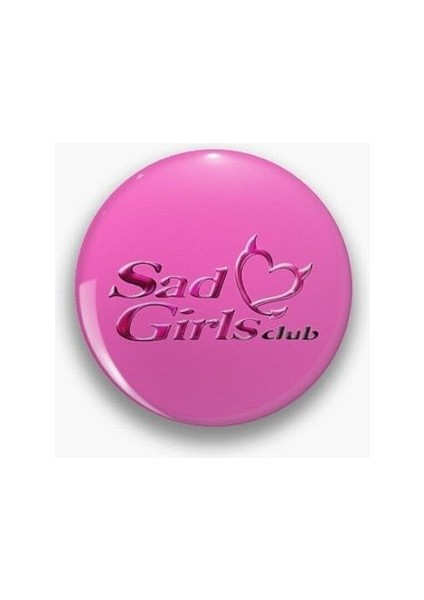 Sad Girls Club Yazılı Y2K Grunge Temalı Pembe Rozet