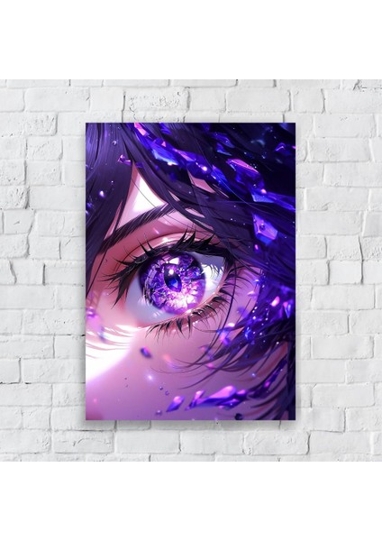 Anime Metal Poster Parlak Göz Alıcı Renkler - Kristal Göz