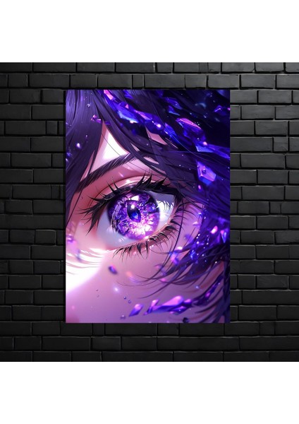 Anime Metal Poster Parlak Göz Alıcı Renkler - Kristal Göz modelleri