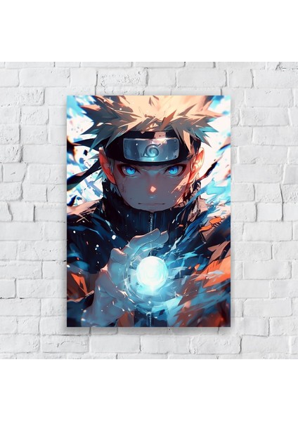 Anime Metal Poster Parlak Göz Alıcı Renkler - Rasengan'ın Gücü