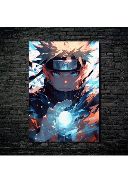 Anime Metal Poster Parlak Göz Alıcı Renkler - Rasengan'ın Gücü