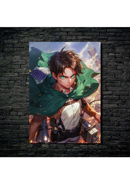 Anime Metal Poster Parlak Göz Alıcı Renkler - Eren'in Intikam Ateşi