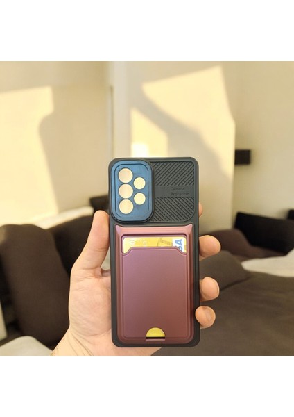 Samsung Galaxy A33 Uyumlu Kamera Korumalı Kartlıklı Kılıf(Çıkarılabilir Kamera Koruma)