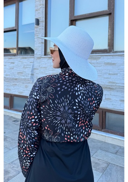 Fermuarlı Dokuma Tam Kapalı Tesettür Mayo T244-20 SIYAH02 indirimleri