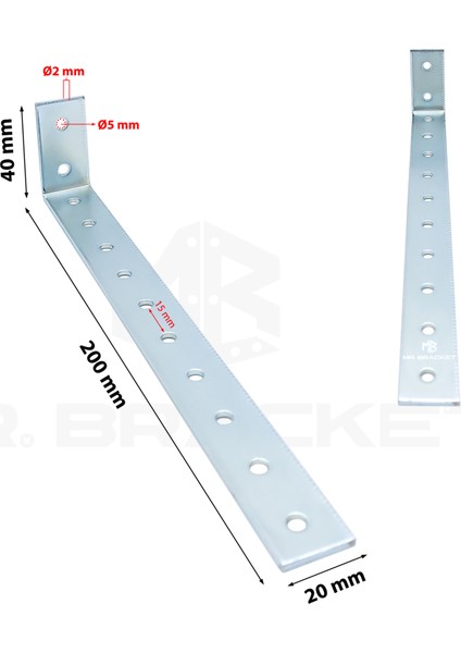 - 20x40x200mm - Deprem Güvenliği Dolap Sabitleme Aparatı Seti - Mobilya Portmanto, Gardırop, Eşya, Kitaplık, Duvara Sabitleyici L Demir Köşe Bağlantı fiyatları