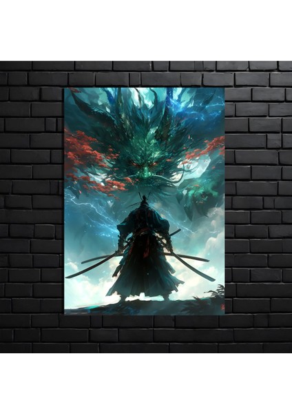 Anime Metal Poster Parlak Göz Alıcı Renkler - Ejderhanın Gazabı Son Savaşçı modelleri