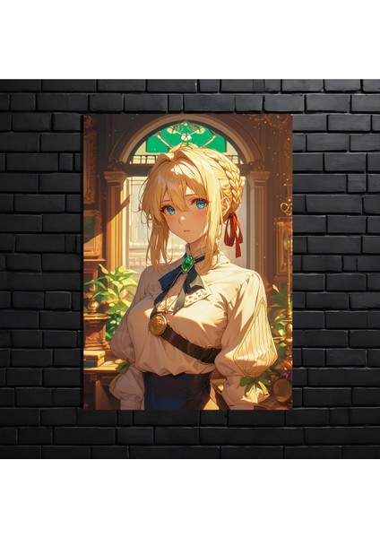 Anime Metal Poster Parlak Göz Alıcı Renkler - Violet Evergarden Zarif Gözler modelleri