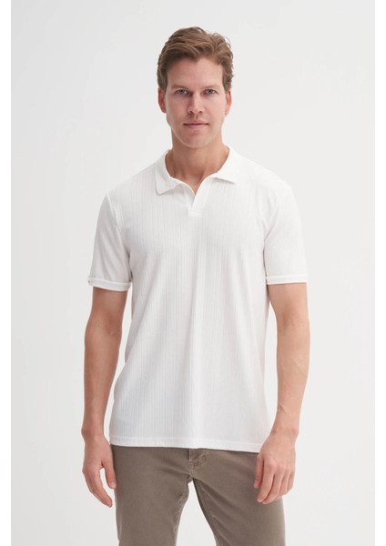 Polo Yaka Beyaz Erkek T-Shirt 4204 modelleri