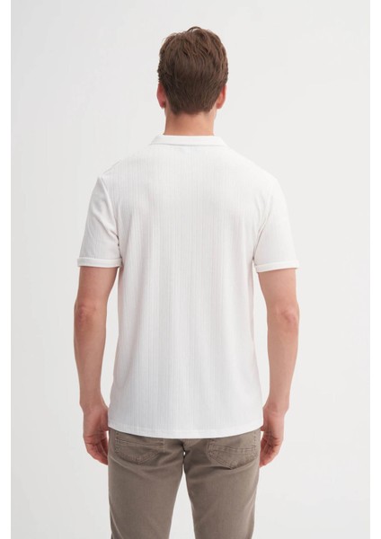 Polo Yaka Beyaz Erkek T-Shirt 4204 fırsatları