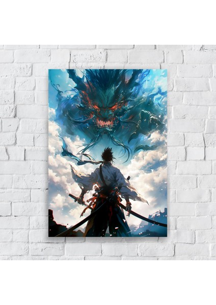 Anime Metal Poster Parlak Göz Alıcı Renkler - Gökyüzünün Hükmü Ejderha Avcısı
