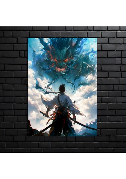 Anime Metal Poster Parlak Göz Alıcı Renkler - Gökyüzünün Hükmü Ejderha Avcısı modelleri