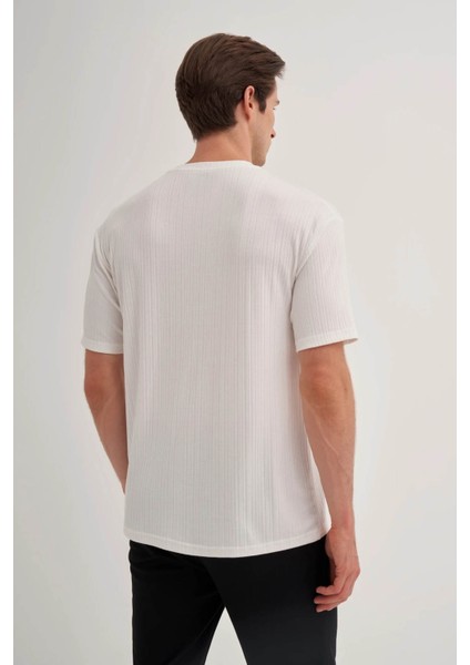 Bisiklet Yaka Beyaz Erkek T-Shirt 4263 fiyatları