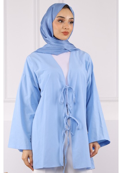 Bebe Mavi Ön Bağlamalı Kimono