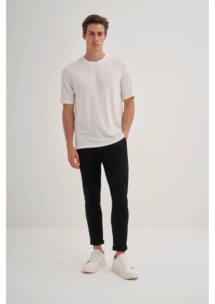 Bisiklet Yaka Beyaz Erkek T-Shirt 4263