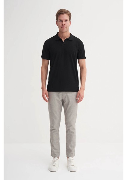 Polo Yaka Siyah Erkek T-Shirt 4204