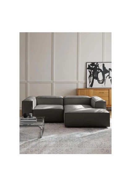 Frida 2 Modül Mini Köşe Kanepe Keten Sağ Köşe,