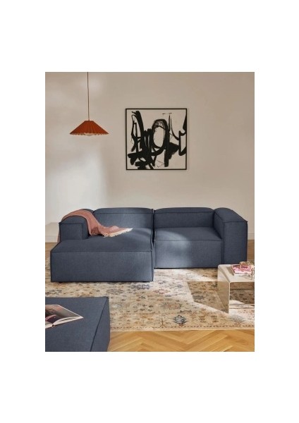 Frida 2 Modül Mini Köşe Kanepe Keten Sol Köşe,