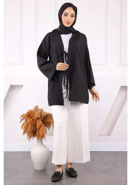 Siyah Ön Bağlamalı Kimono fiyatları