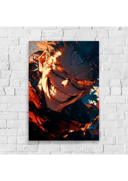 Anime Metal Poster Parlak Göz Alıcı Renkler - Sonsuzluk Gözcü Yenilmez Gojo