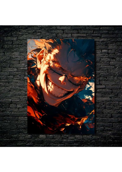 Anime Metal Poster Parlak Göz Alıcı Renkler - Sonsuzluk Gözcü Yenilmez Gojo