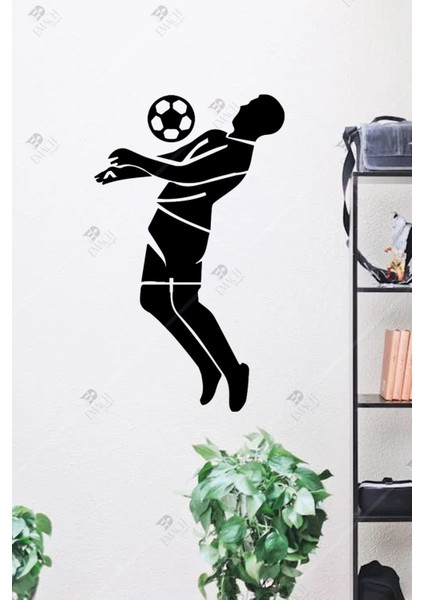 Futbol Halı Saha Göğüs Kontrol Ahşap Duvar Süsü Dekoratif