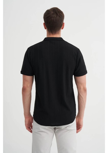 Kısa Kol Siyah Erkek T-Shirt 2042