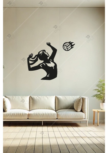 Voleybol Figürü Gerçekçi Ahşap Duvar Dekorasyonu