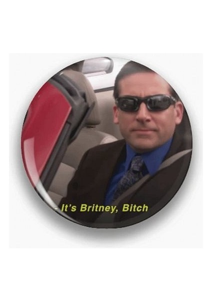The Office Michael Scott It's Britney Yazılı Rozet Metal