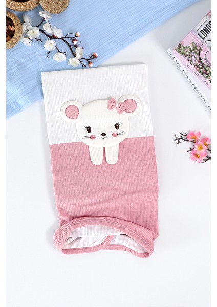 Kız Bebek Çift Katlı Natural Penye Battaniye STL6982