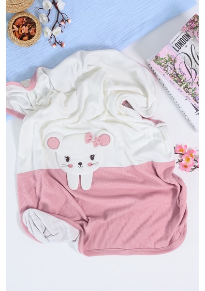 Kız Bebek Çift Katlı Natural Penye Battaniye STL6982 fırsatları