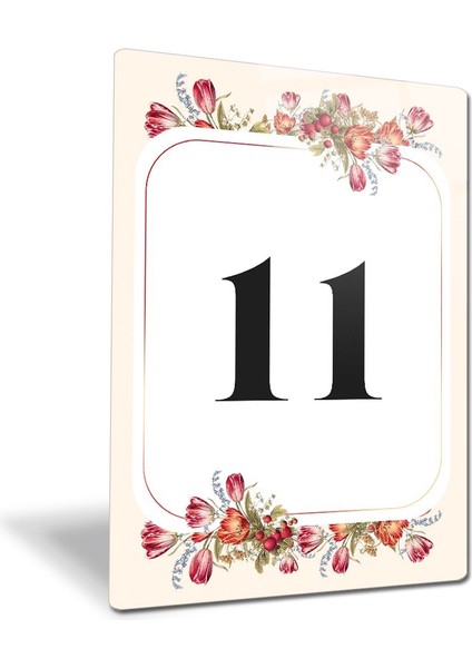 Cam Yönlendirme Levhası | Cam Kapı Numarası - 11 | Çiçek Desenli | 14,8cm x 21CM fiyatları