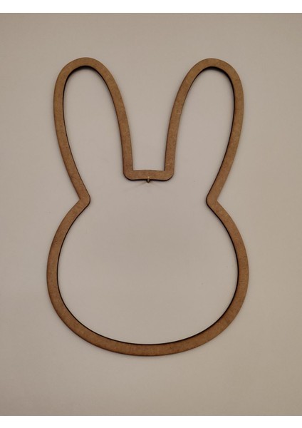 Tavşan Model Makrome Kapı Süsü Ham Mdf