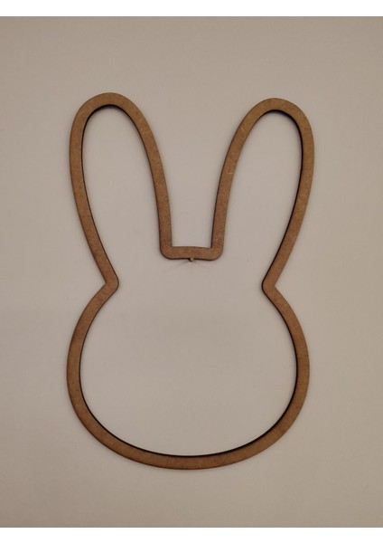 Tavşan Model Makrome Kapı Süsü Ham Mdf