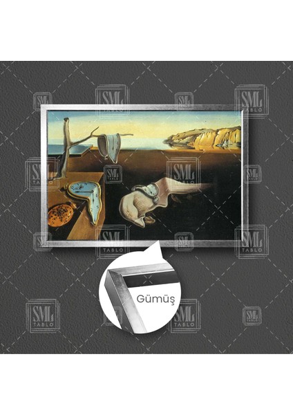 Salvador Dali La Persistencia De La Memoria Kumsal Saat Bellek Zaman Çerçeveli Yatay Kanvas Tablo