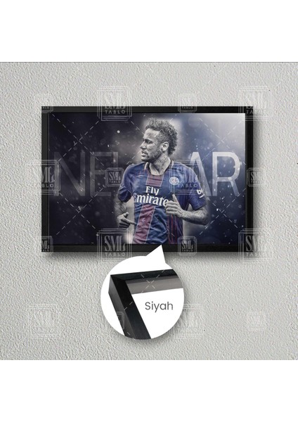 Neymar Da Silva Junior Psg Futbol Taraftar Art Çerçeveli Yatay Kanvas Tablo