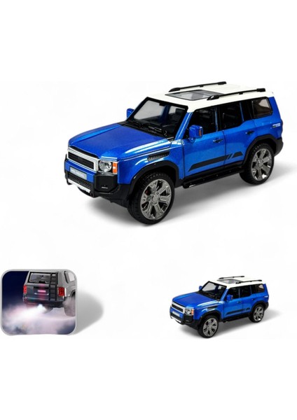 Kutulu Çek Bırak 1:22 Sesli ve Işıklı Buharlı Metal Jeep Mavi fiyatları