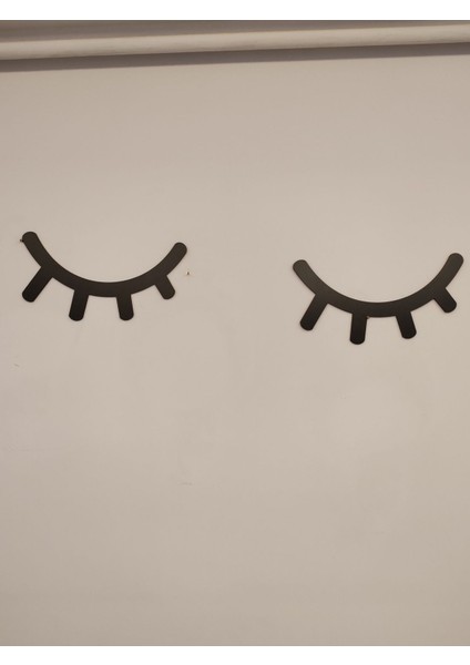 2'li Dekoratif Kirpik ( 30X16 cm Siyah Mdf 3 mm )