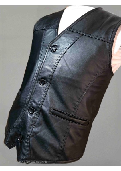 Hakiki Deri mt Klasik Yelek