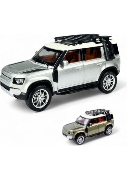 Kutulu Çek Bırak 1:22 Sesli ve Işıklı Buharlı Df Metal Jeep Beyaz