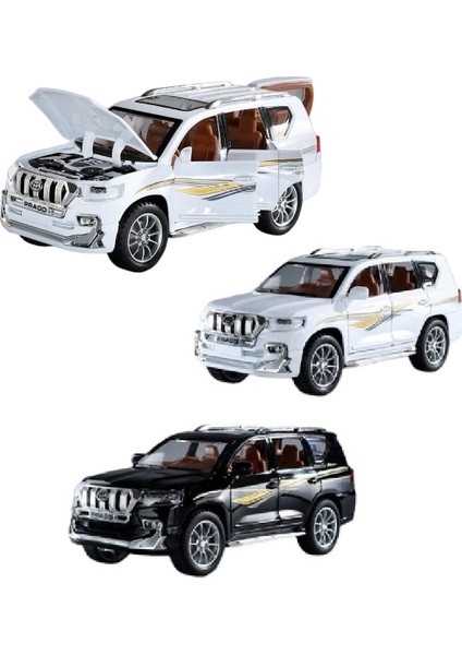 Çek Bırak 1:24 Sesli Işıklı Metal Model Araba Jeep Beyaz
