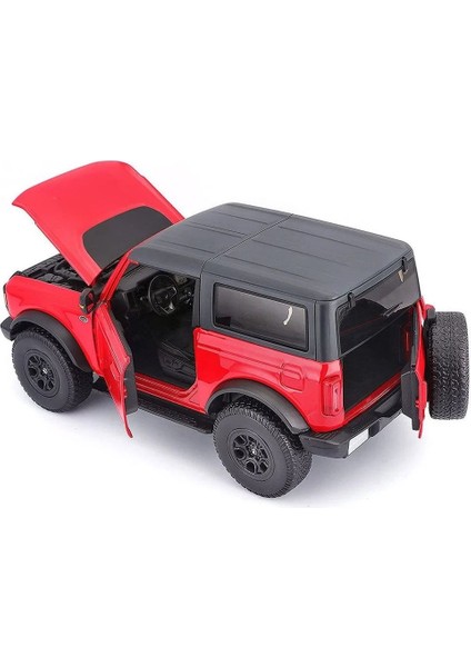 1/18 2021 Ford Bronco Badlands Metal Model Araba Kırmızı modelleri