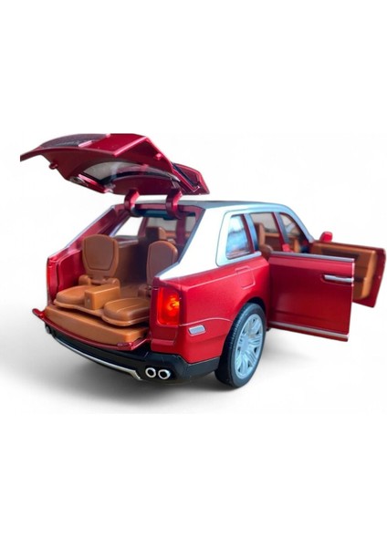 Kutulu Çek Bırak 1:22 Sesli ve Işıklı Buharlı Rr-Lüx Metal Jeep Kırmızı indirimleri