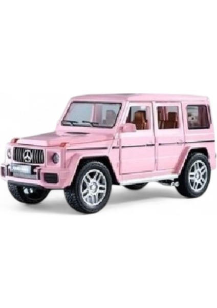 Çek Bırak 1:24 Sesli Işıklı Metal Model Araç Jeep Pembe