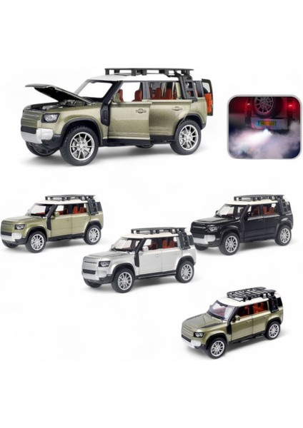 Kutulu Çek Bırak 1:22 Sesli ve Işıklı Buharlı Df Metal Jeep Siyah