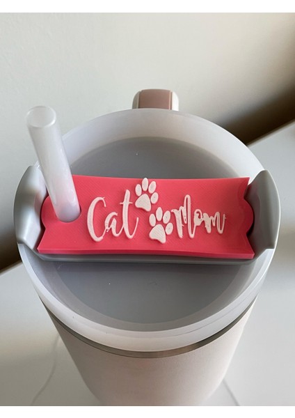 cat mom yazılı model stanley quencher ile uyumlu termos kapağı – 1.18 lt uyumlu