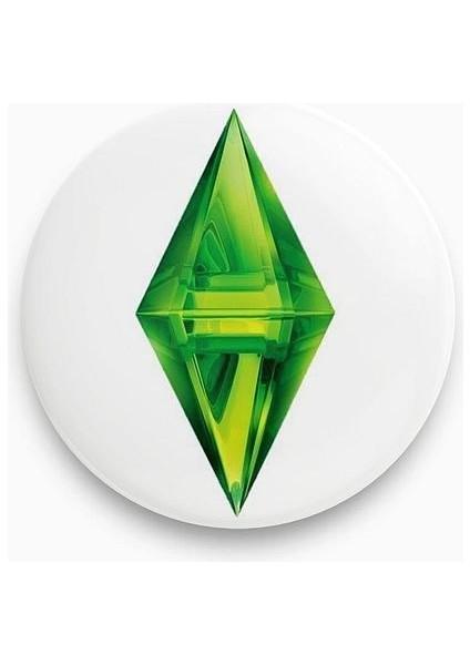 Sims Yeşil Sim Plumbob Kristali Rozet