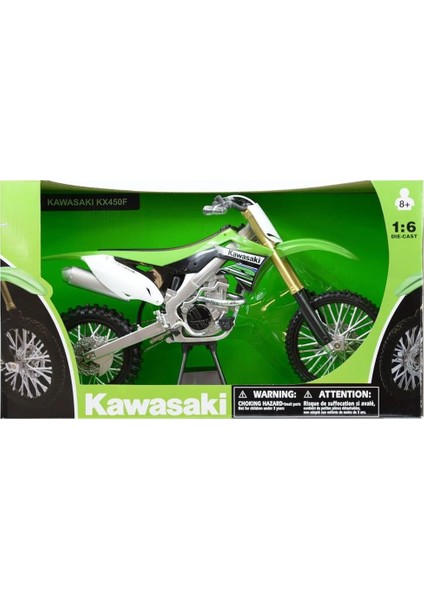 1:6 Motor Kawasaki KX450 Yeşil Die-Cast